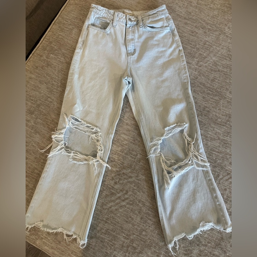 Altar'd State Vervet Light Blue Distressed Jeans, Sz 26